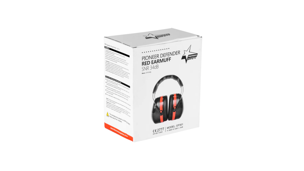 PIONEER EAR DEFENDER SNR34DB RED EARMUFF