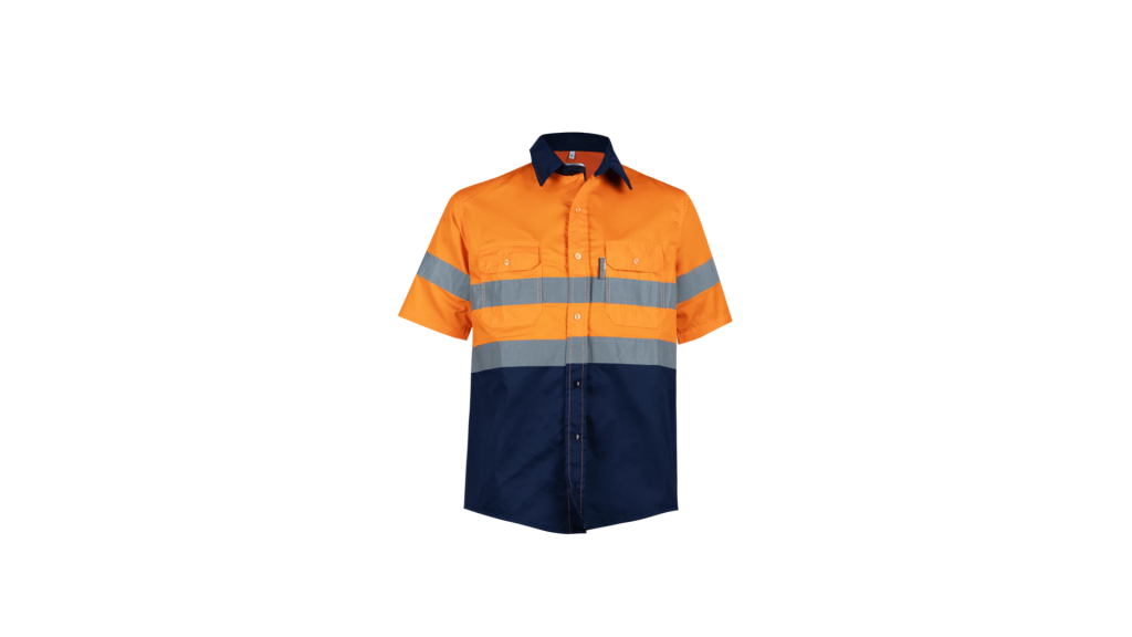 Orange Pioneer Hi-Visibility Shirt 100% Cotton - Short Sleeve