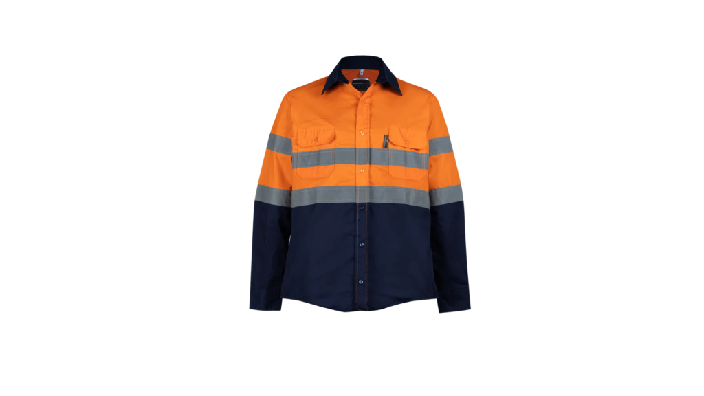 Orange Pioneer Hi-Visibility Shirt 100% Cotton - Long Sleeve