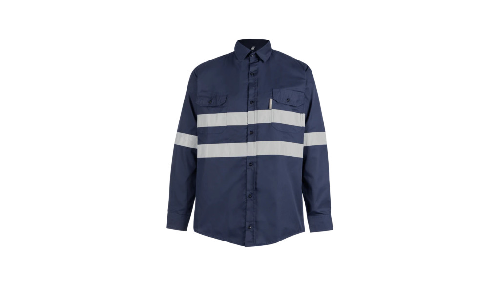 Navy Pioneer Hi-Visibility Shirt 100% Cotton - Long Sleeve
