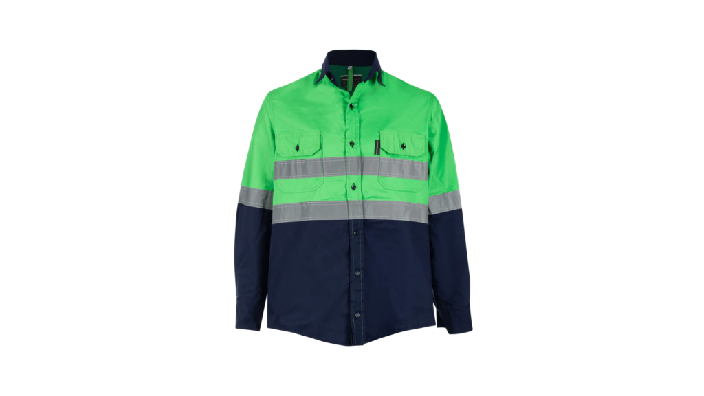 Green Pioneer Hi-Visibility Shirt 100% Cotton - Long Sleeve