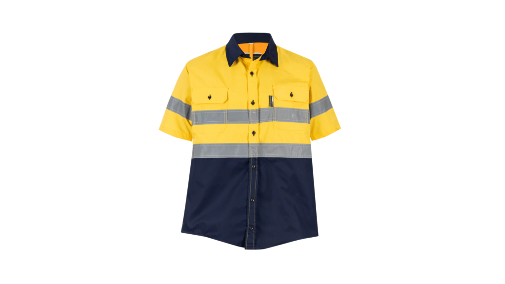 Yellow Pioneer Hi-Visibility Shirt 100% Cotton - Short Sleeve