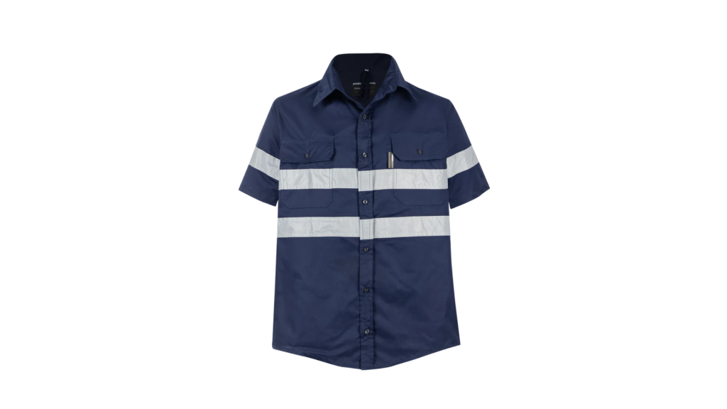 Navy Pioneer Hi-Visibility Shirt 100% Cotton - Short Sleeve
